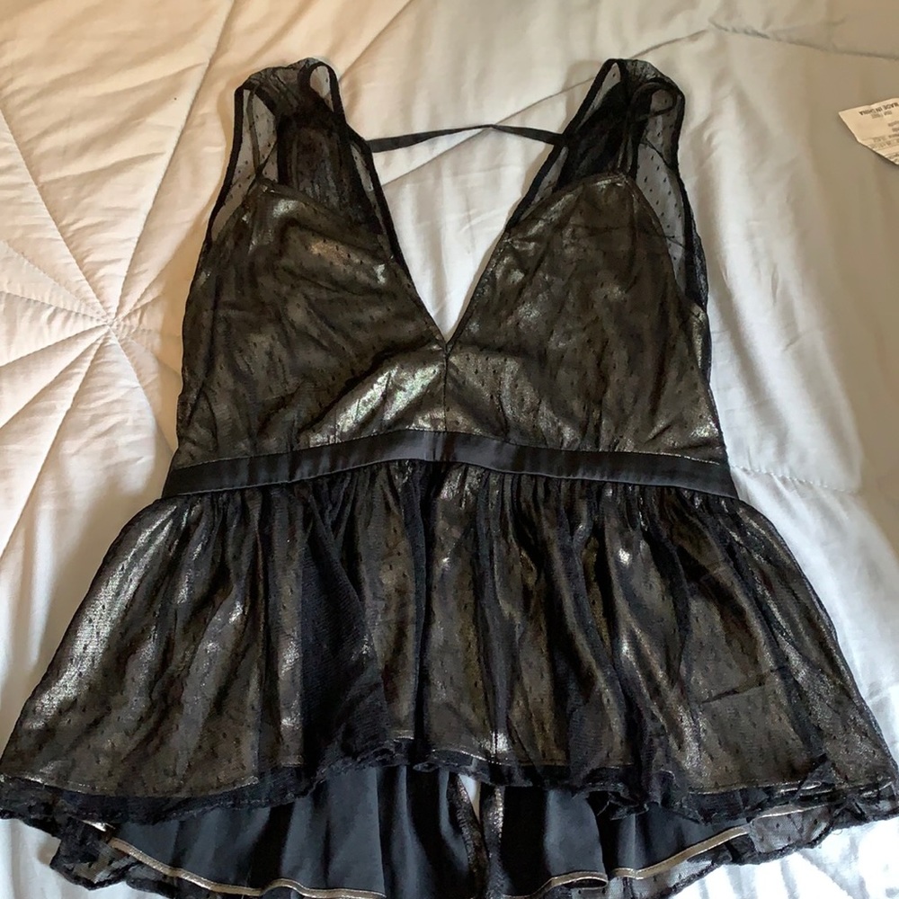 Gold and black tank top